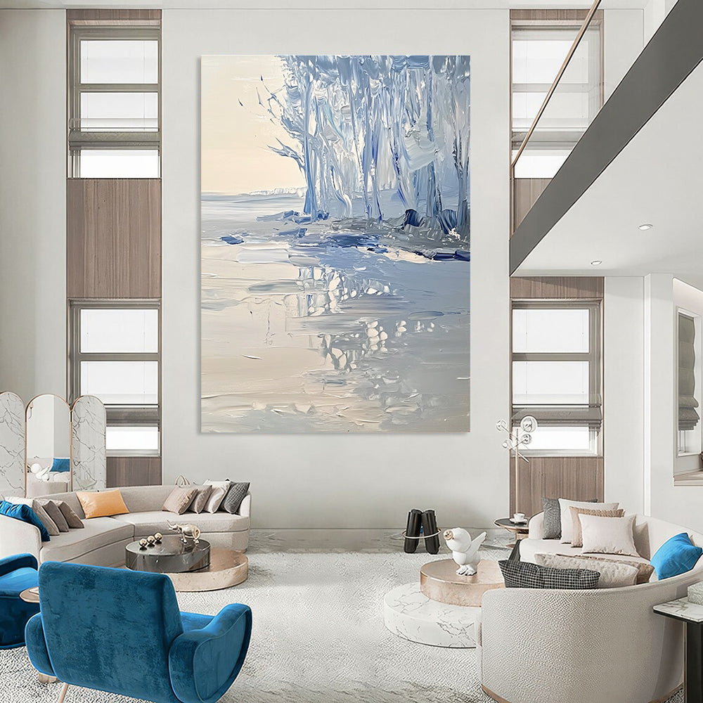 Icy Forest Abstract Painting for Winter - Themed Spaces GAB1066