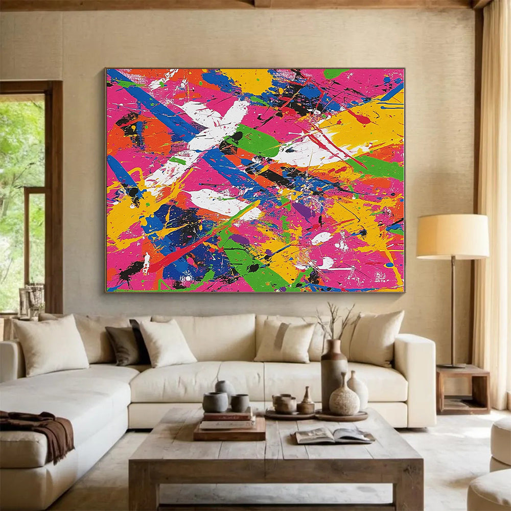 Splatter Color Abstract Painting with Energetic Chaos WINK301