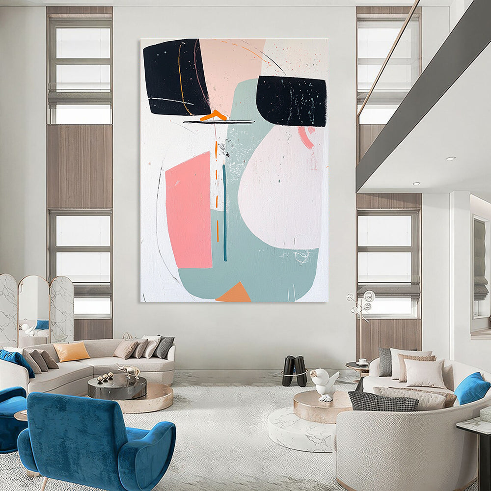 Pastel Geometric Abstract Painting for Charming Boutiques GAB1089