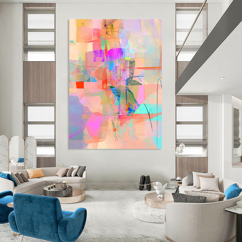 Colorful Collage Abstract Painting for Creative Studios GAB1028