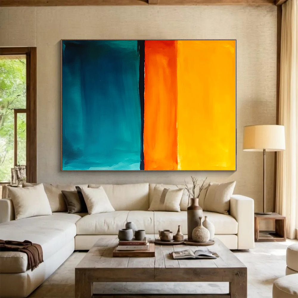 Sunset - Inspired Color Bands Abstract Painting with Warm Radiance WINK222