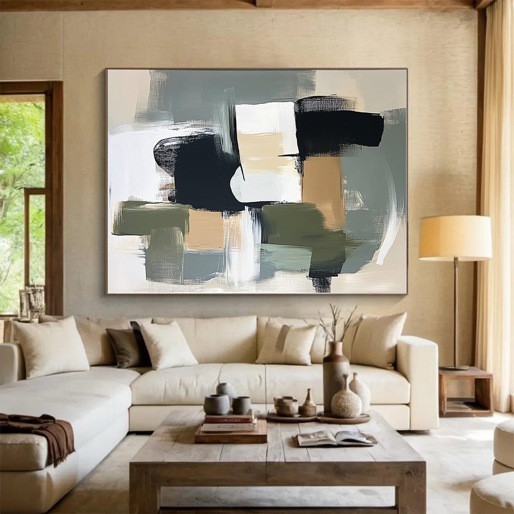 Earth - Toned Abstract Painting with Warm Harmony WINK695