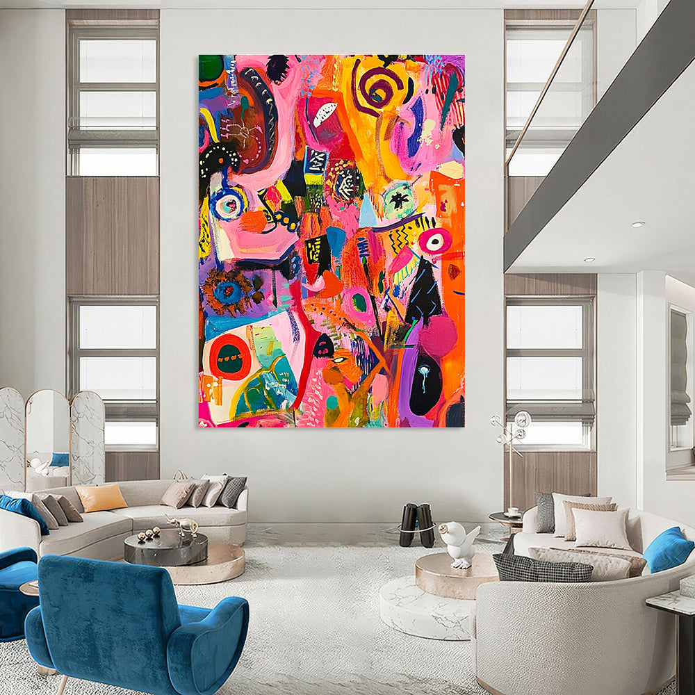 Colorful Abstract Mosaic - Vivid Expressionist Art GAB0380