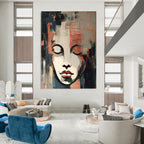 Abstract Face Composition Painting for Contemporary Art Galleries HENG124