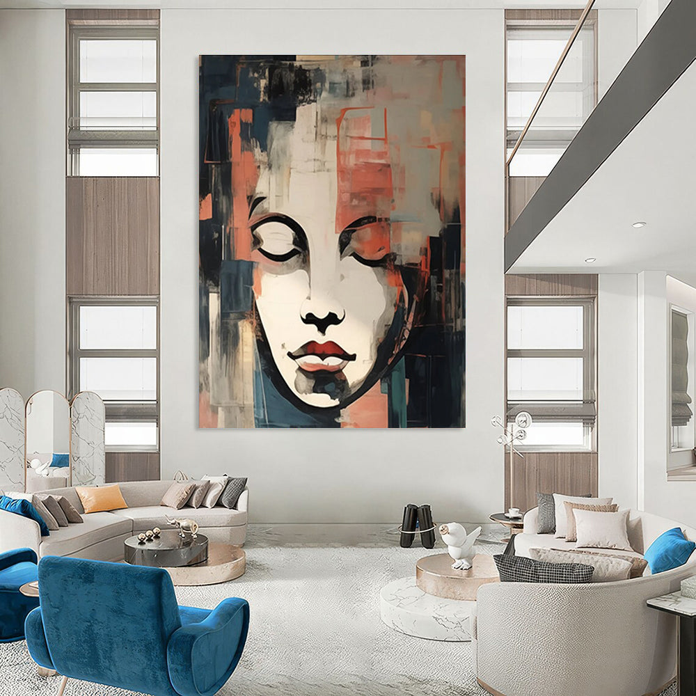 Abstract Face Composition Painting for Contemporary Art Galleries HENG124