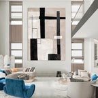 Geometric Neutral Abstract Painting for Industrial - Chic Lofts GAB0781