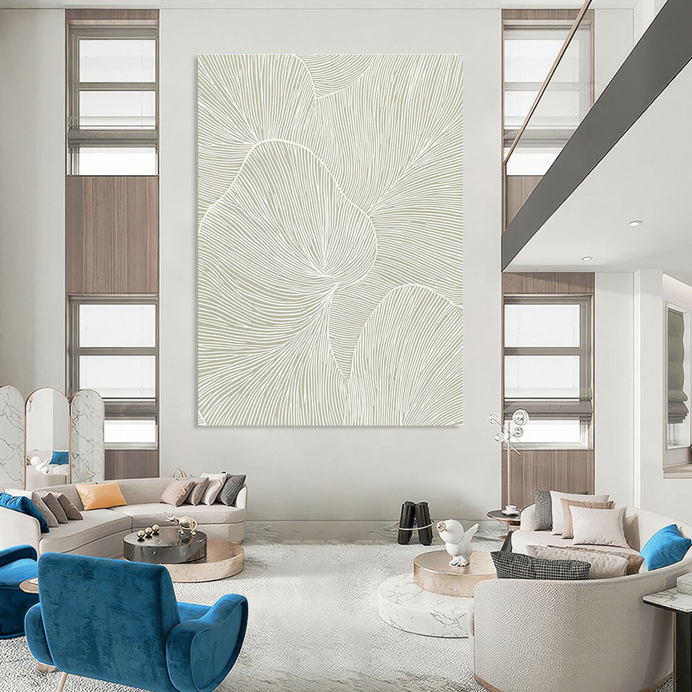 Leaf - like Lines Nature - Inspired Abstract Painting for Calm Spaces GAB1530