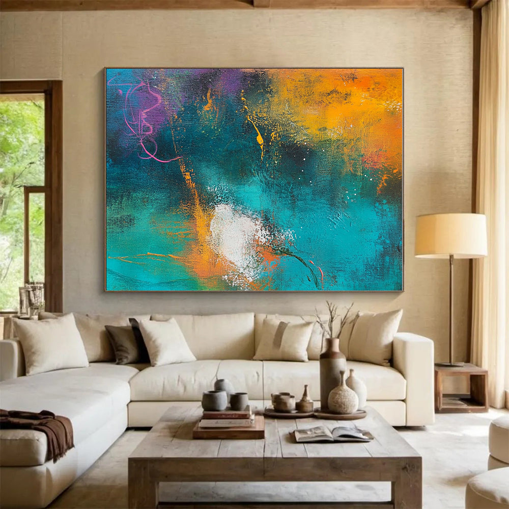 Colorful Abstract Swirl Painting with Energetic Movement WINK548
