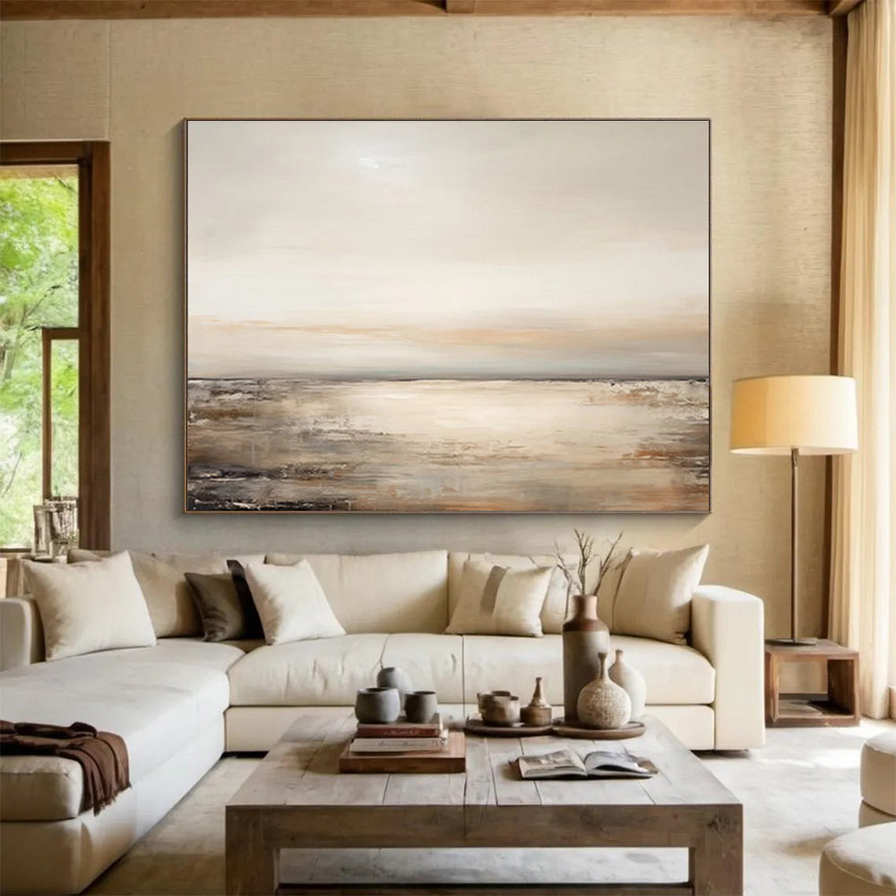 Neutral Seaside Abstract Painting for Calm Spaces YHT101