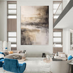 Monochromatic Abstract Landscape Abstract Painting for Nature - Inspired Studies HENG362