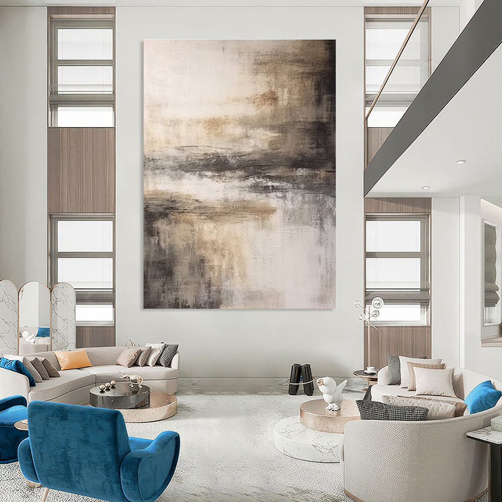 Monochromatic Abstract Landscape Abstract Painting for Nature - Inspired Studies HENG362