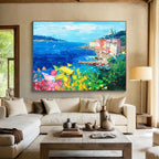 Harbor Town Abstract Painting for Nautical - Inspired Home Offices YHT486