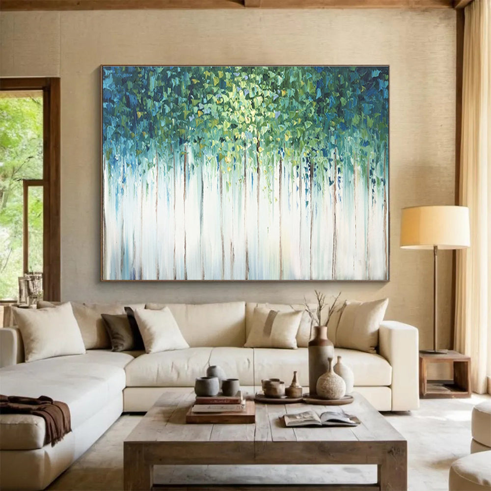Forest Canopy Abstract Painting for Wellness Centers YHT206