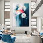 Abstract Flower Bouquet Painting for Romantic Dining Areas GAB1145