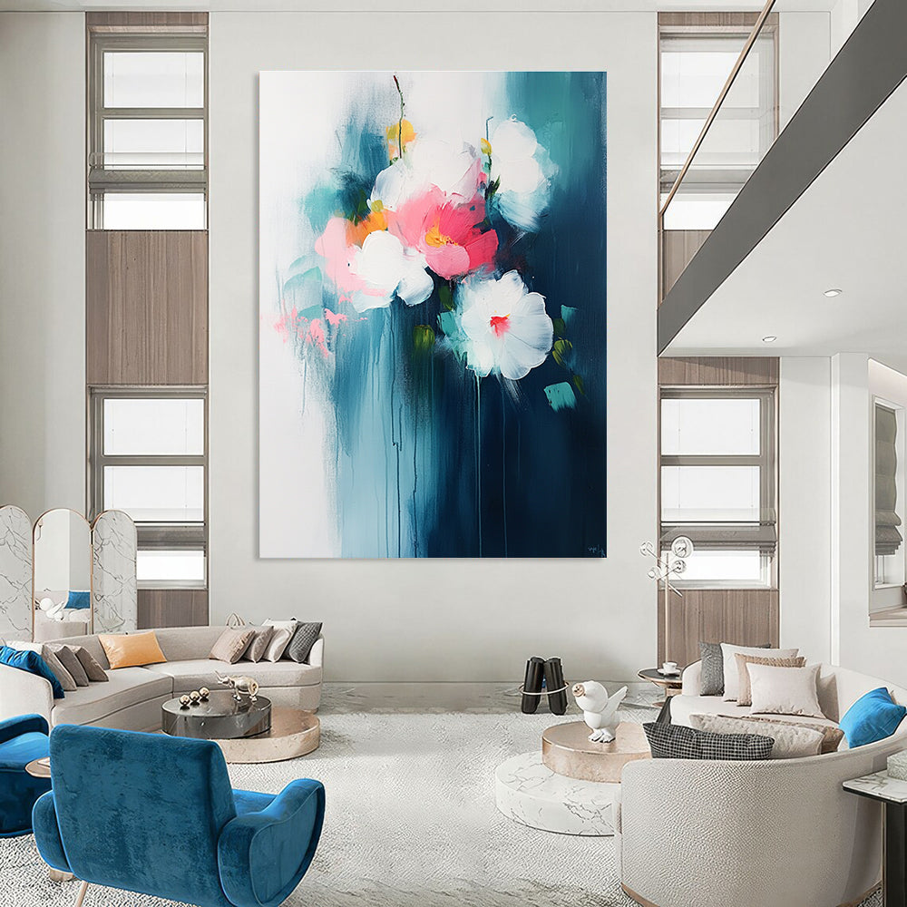 Abstract Flower Bouquet Painting for Romantic Dining Areas GAB1145