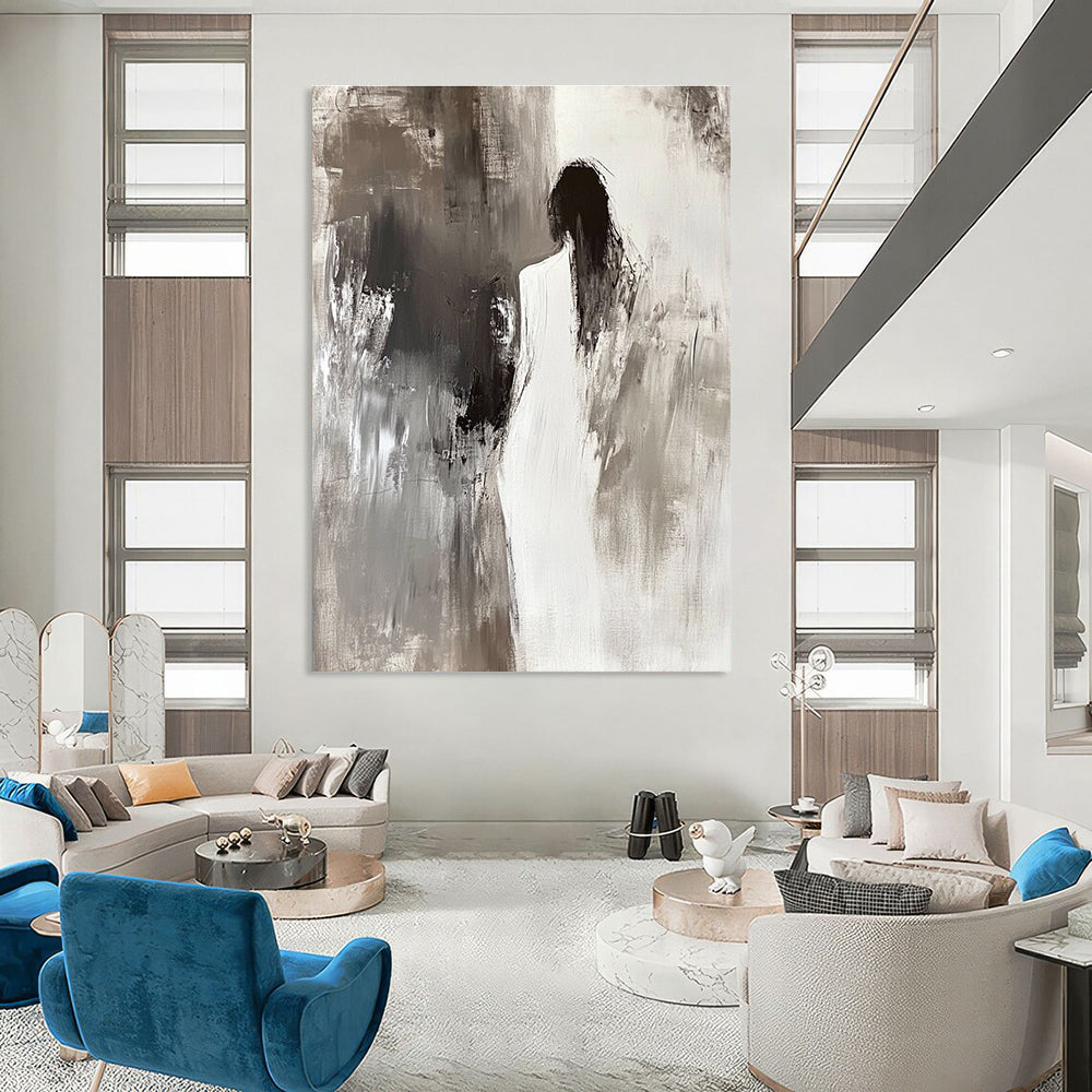 Silhouette in Gray Abstract Painting for Minimalist Studies GAB1105