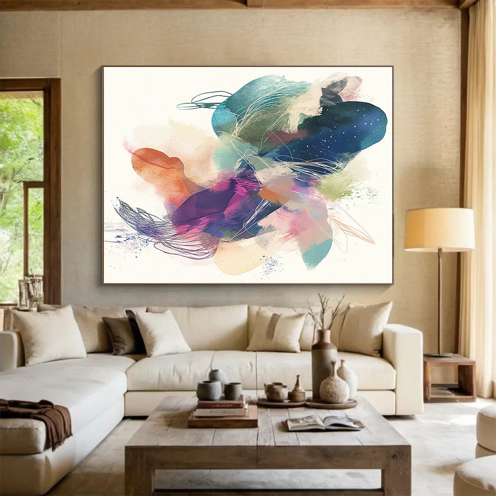 Colorful Ink - like Abstract Painting with Whimsical Fluidity WINK275