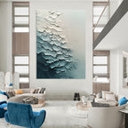 Blue Textured Waves - Minimalist Abstract Painting GAB0636