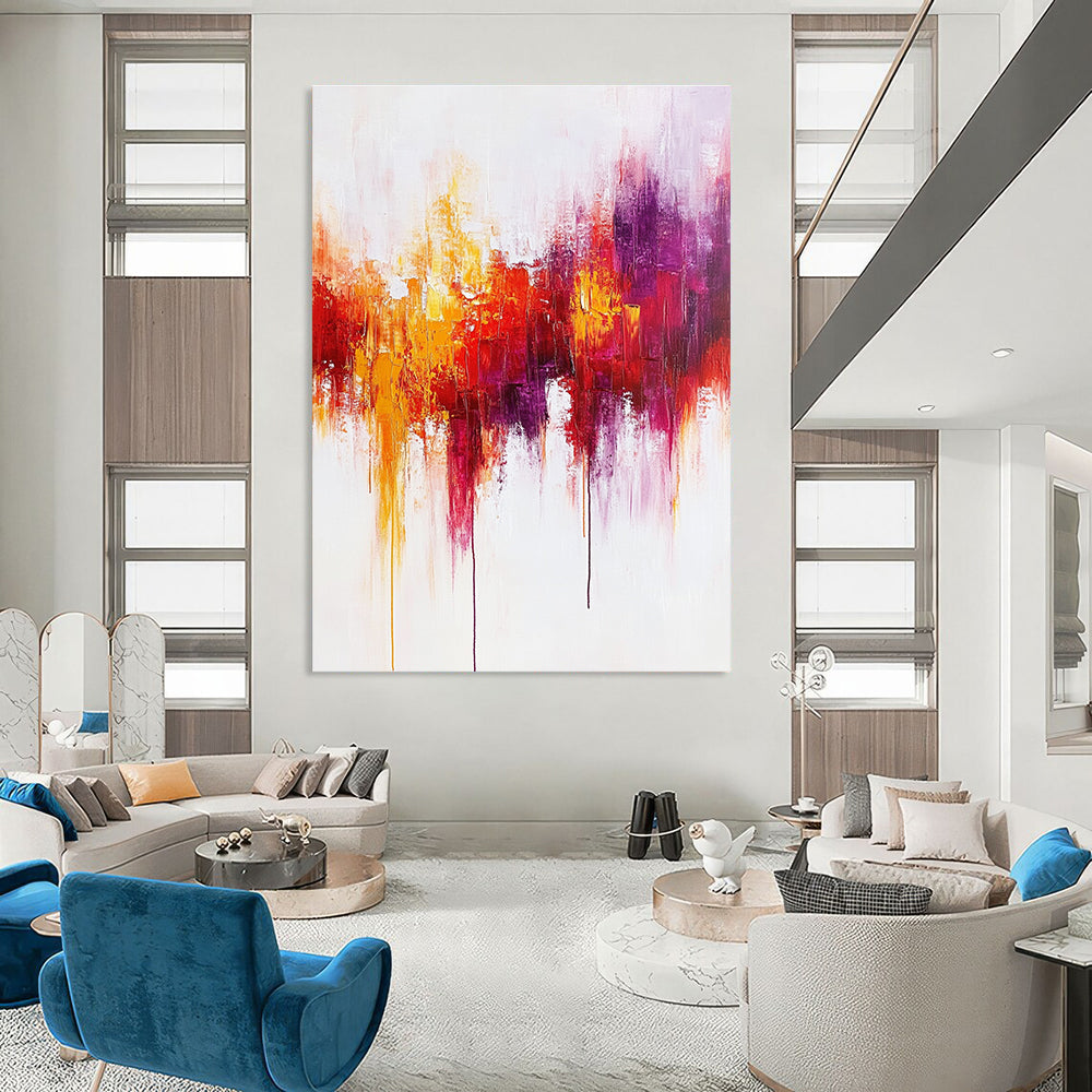 Colorful Drip - Effect Abstract Painting for Bohemian - Style Cafes GAB0891