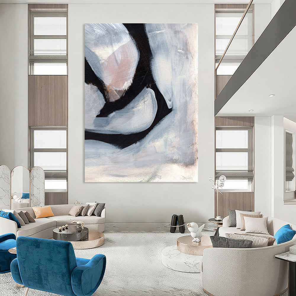 Textured Monochromatic Abstract Shapes for Modern Galleries HENG228