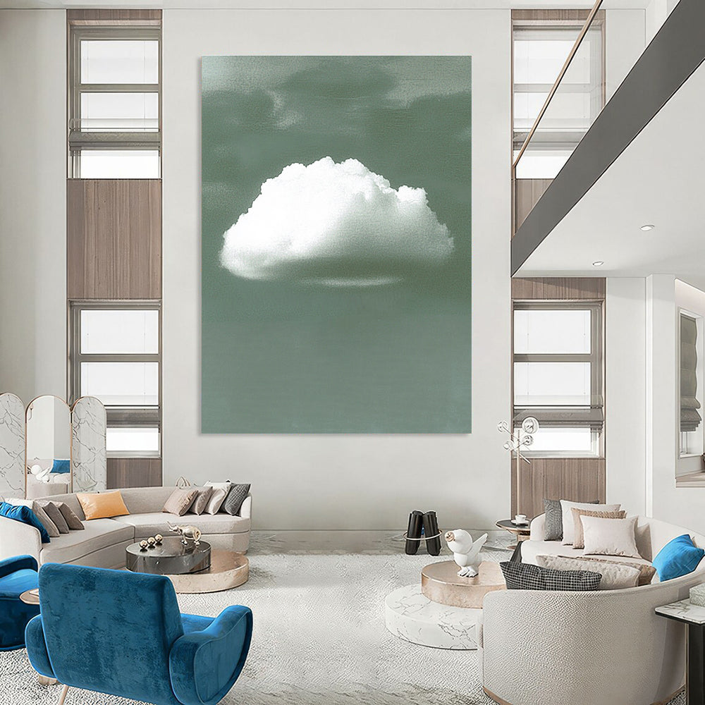 Single White Cloud Minimalist Abstract Painting GAB0351