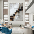 Rustic Staircase - Industrial Abstract Painting GAB0624