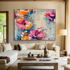 Textured Flower Bouquet Grace Abstract Painting for Elegant Home Offices YHT305