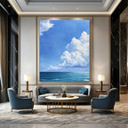 Sky and Sea Landscape Abstract Painting with Soft Clouds GAB0042