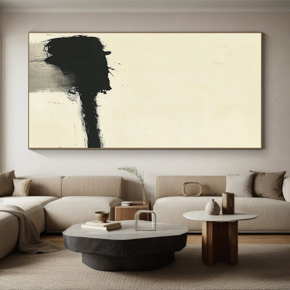 Black and White Mark Abstract Painting with Bold Minimalism WINK148