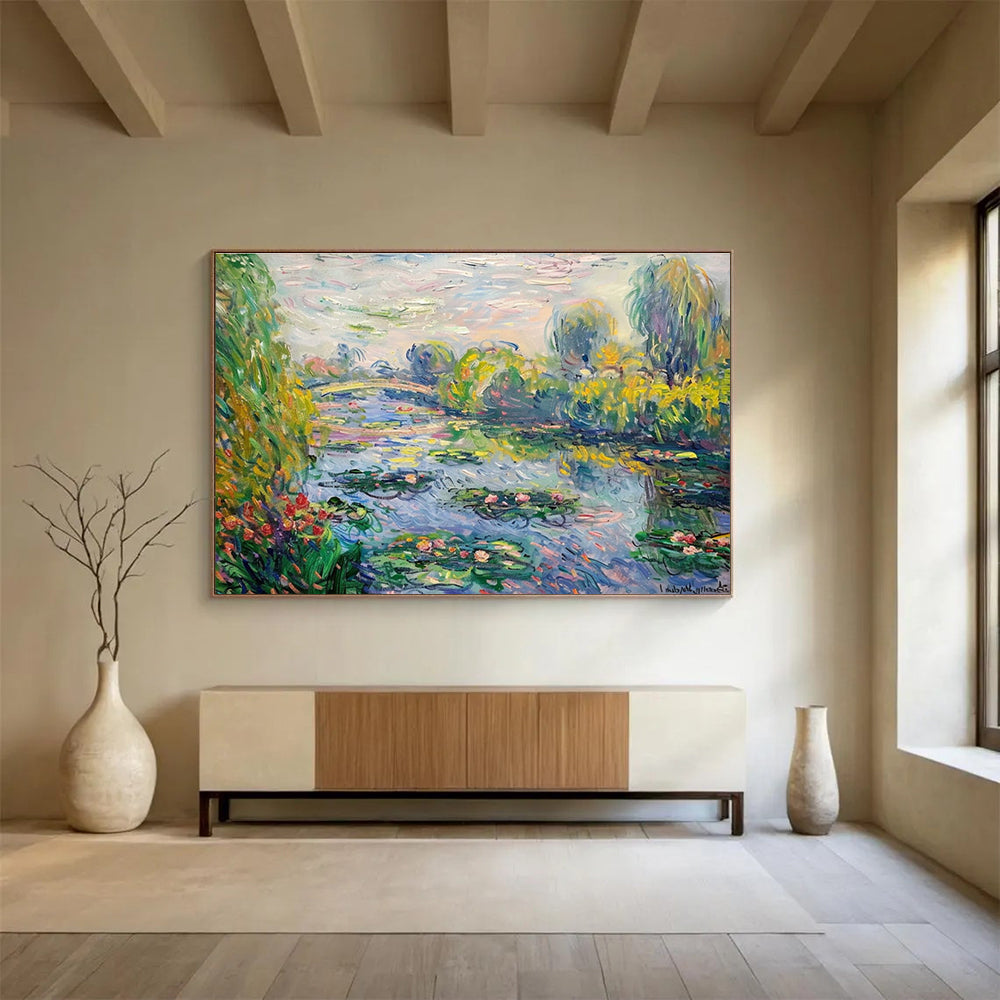 Monet - Style Water Lily Abstract Painting for Art Galleries YHT197