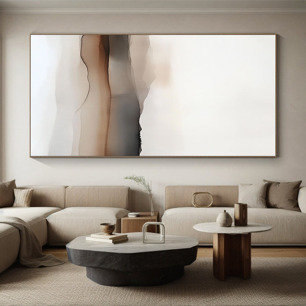 Minimalist Mountainscape Abstract Painting with Subtle Depth WINK193