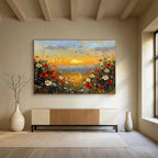 Wildflower Meadow at Sunset  A Romantic Landscape ABS056