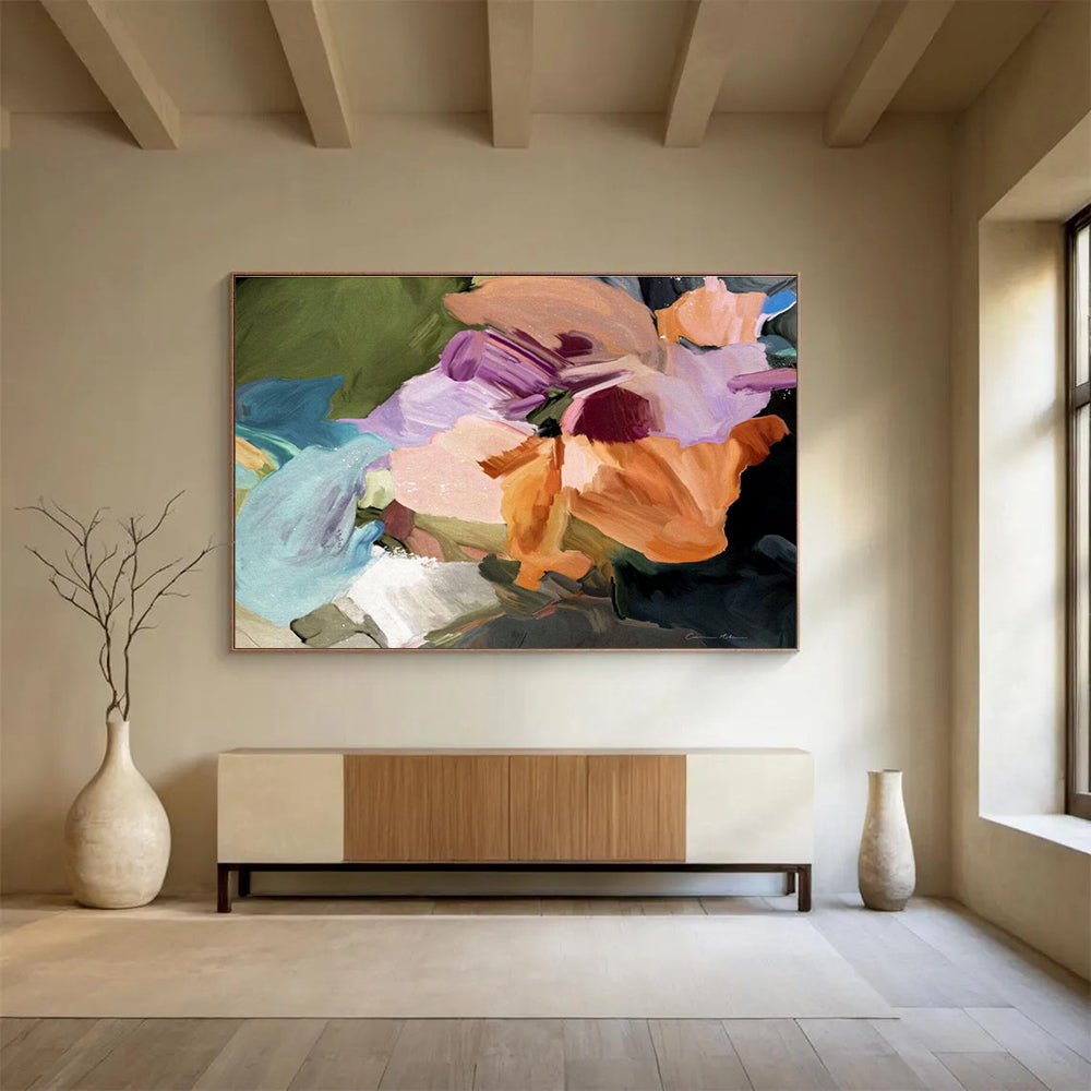 Colorful Flower Abstract Painting for Garden - Themed Tea Rooms YHT406