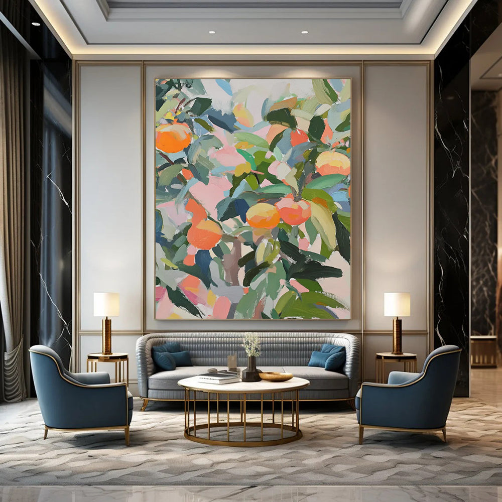 Citrus Tree Abstract Painting for Bright Breakfast Nooks HENG438