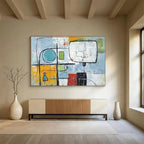 Abstract Figure and Shapes with Mixed Colors Abstract Painting ABS353