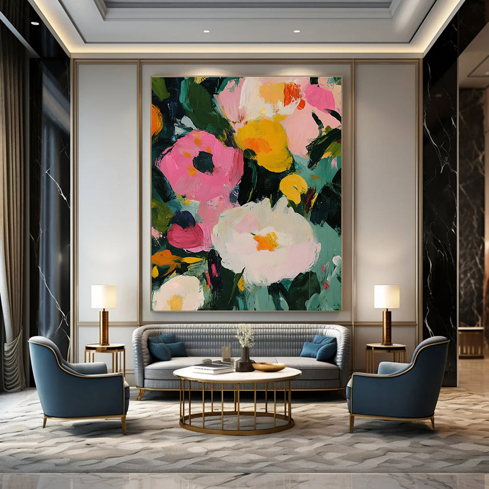 Bold Floral Abstract - Vivid Color - Pop Floral Art GAB0496