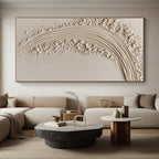 Textured Cream Abstract Painting with Gentle Simplicity WINK307