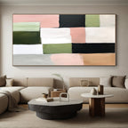 Color Block Patchwork Abstract Painting with Playful Harmony WINK153