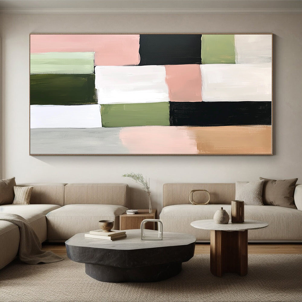 Color Block Patchwork Abstract Painting with Playful Harmony WINK153