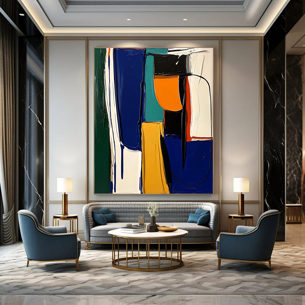 Bold Color Composition Textured Abstract Painting GAB0257