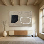 Black - White - Beige Abstract Painting for Timeless Interiors YHT113