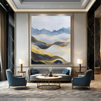 Golden Wave Mountainscape - Opulent Landscape Abstract Art GAB0414