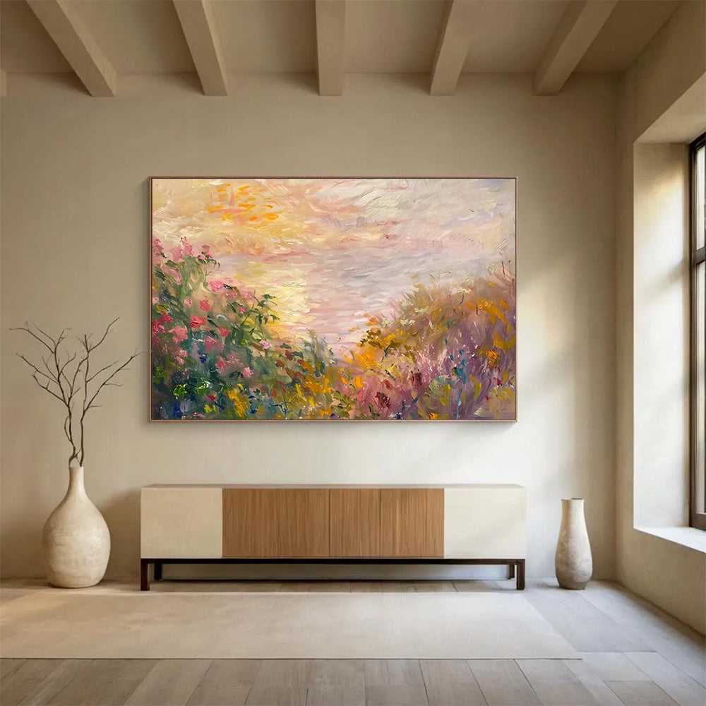 Flower Field Abstract Painting for Garden - Themed Cafes YHT195