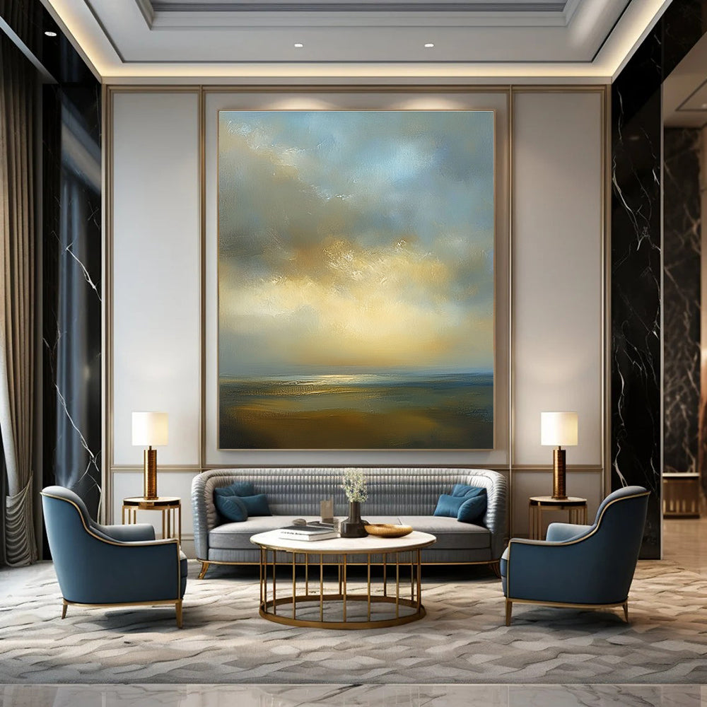 Sea and Sky Abstract Painting for Minimalist Coastal Offices GAB1303
