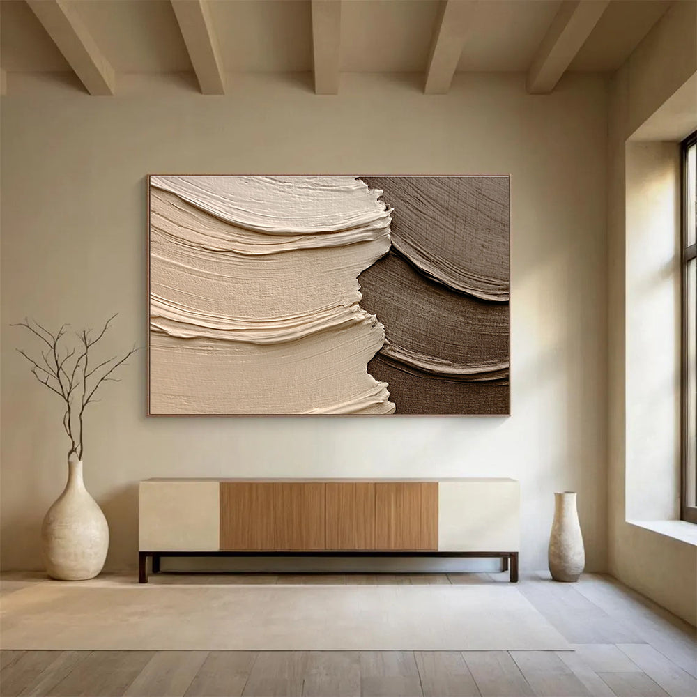 Beige & Brown Textured Strokes  Warm Minimalism ABS041
