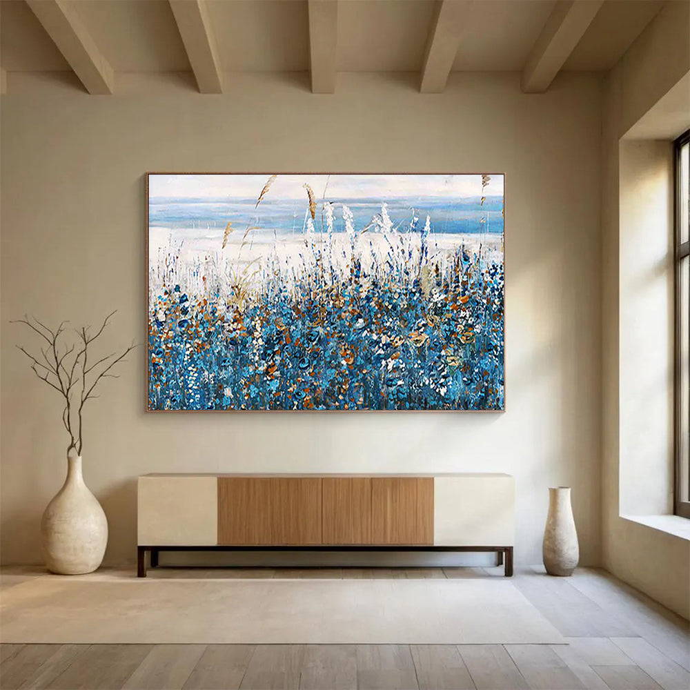 Coastal Meadow Abstract Painting for Beachfront Homes YHT203
