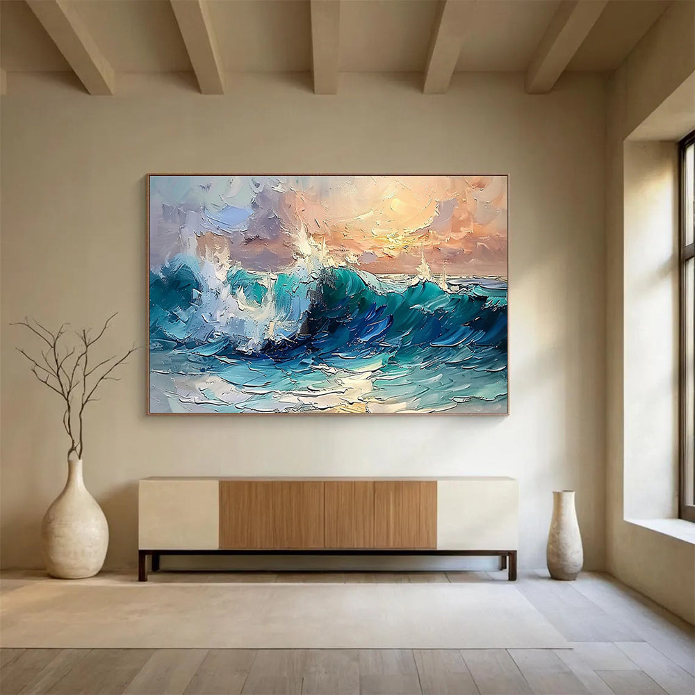 Sea Wave Abstract Painting for Nautical - Themed Home Theaters YHT296