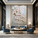 3D Floral Blossom Textured Abstract Painting for Romantic Spaces GAB1410