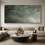 Dark Green Textured Abstract Painting with Earthy Depth WINK104