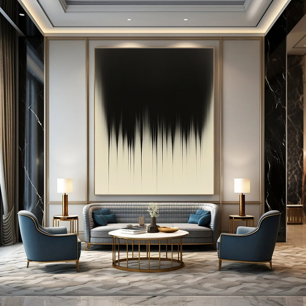 Black Gradient Art Subtle Monochrome Abstract Painting GAB0221